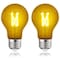 Luxrite A19 LED Edison Yellow Light Bulbs 4.5W 60W Equivalent Clear Glass E26 Base, 2PK LR21725-2PK - alternate 1